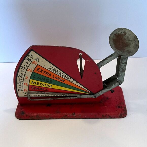 Amazing Vintage Jiffy Way metal egg scale GUC good graphics - Picture 4 of 9